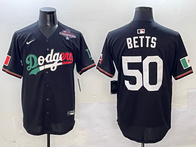 Men Los Angeles Dodgers #50 Betts Black Mexico Nike 2025 MLB Jersey style 6->los angeles dodgers->MLB Jersey